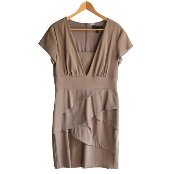Connected Apparel Dress Size 12 Neutral Tan - Picture 1 of 10